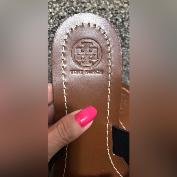 NEW Tory Burch Moore Black Leather Heeled Sandals - Picture 11 of 14